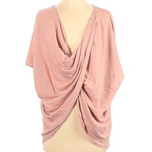 RD Style - Dusty Rose/Mauve Lightweight Short Sleeve Cross Front Sweater
